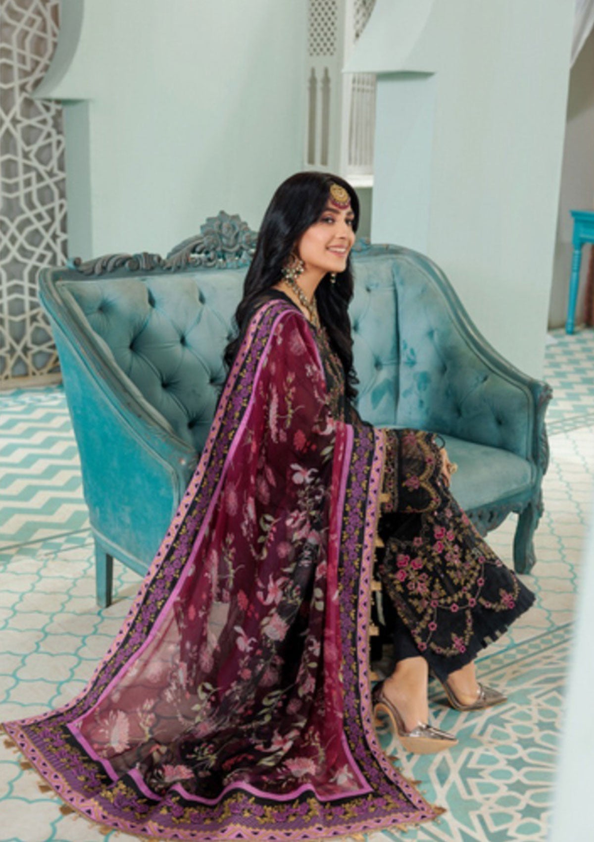 Formal Dress - Noor - Saadia Asad - Chiffon Laserkari - D#8