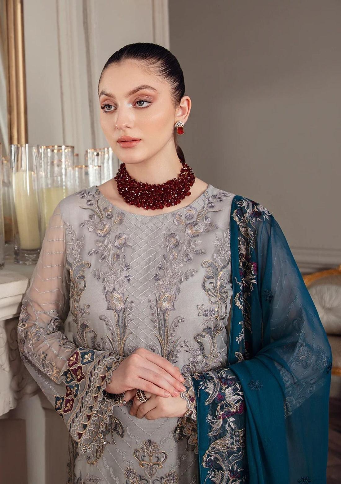 Formal Dress - Ramsha - Chevron - Chiffon - V05 - A#503