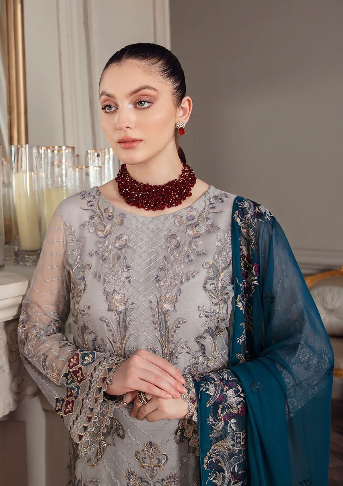 Formal Dress - Ramsha - Chevron - Chiffon - V05 - A#503