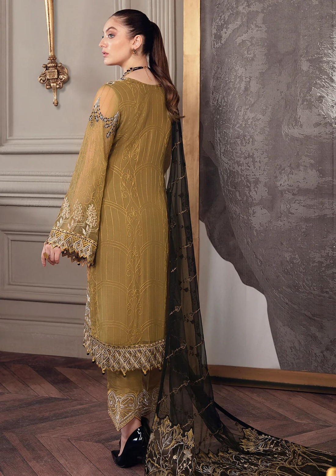 Formal Dress - Ramsha - Chevron - Chiffon - V05 - A#504