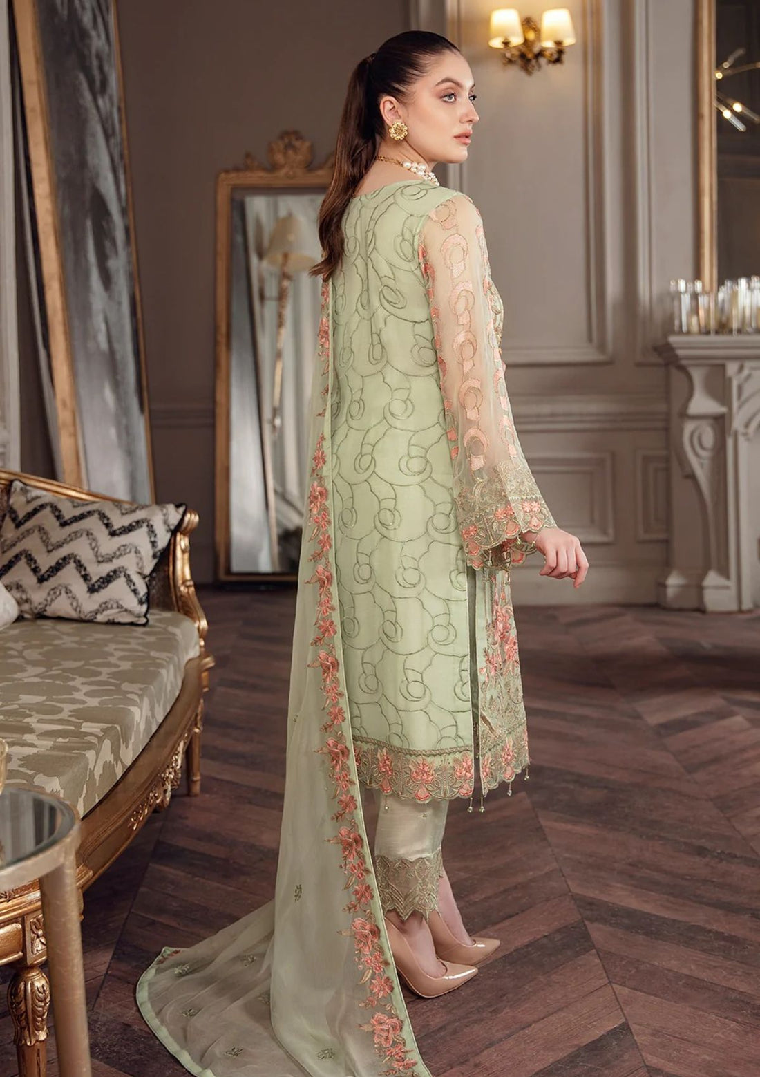 Formal Dress - Ramsha - Chevron - Chiffon - V05 - A#509