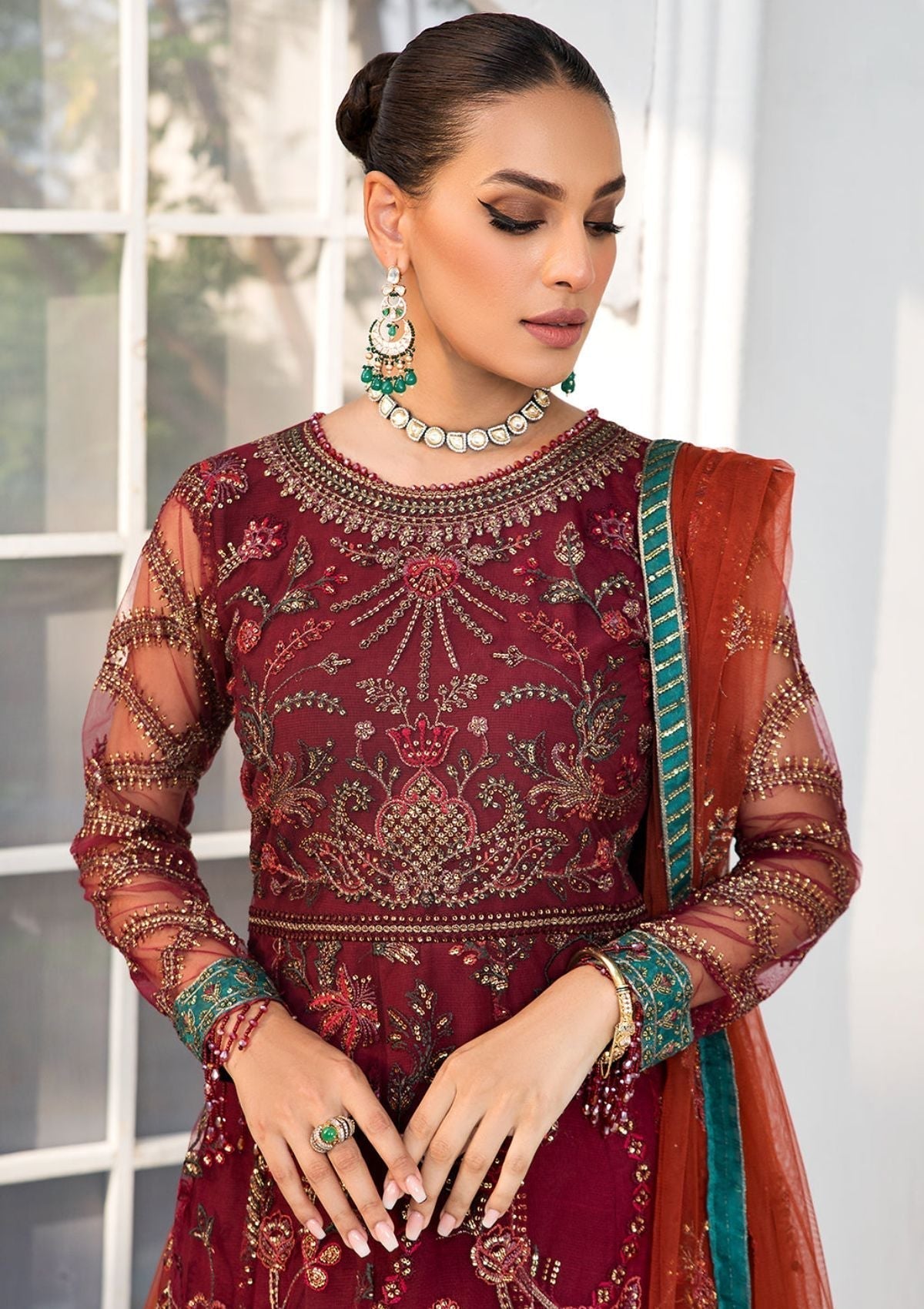 Formal Dress - Zarif - De Luxury - Chiffon - ZDL#01 (Rouche)