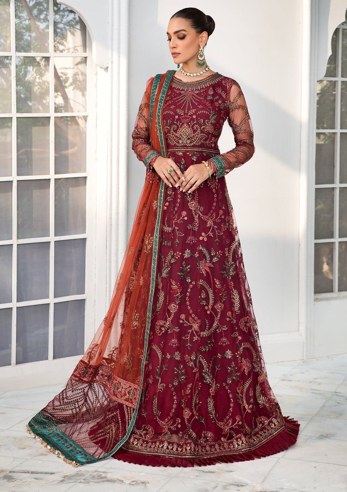Formal Dress - Zarif - De Luxury - Chiffon - ZDL#01 (Rouche)