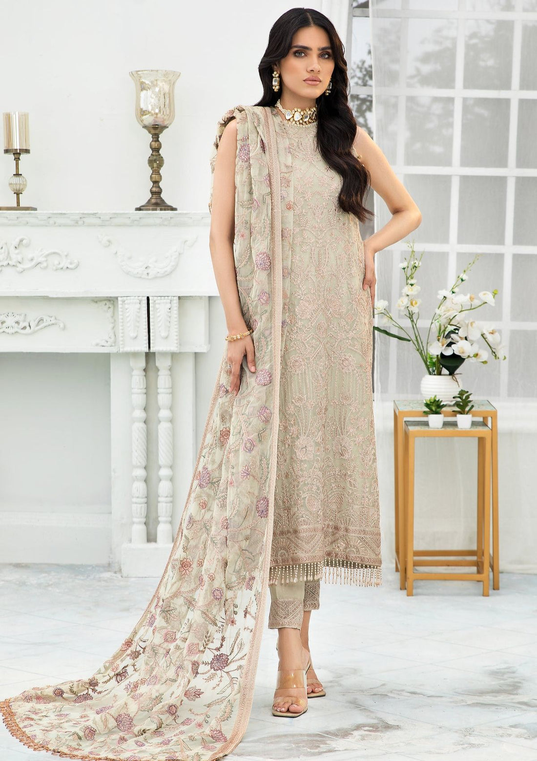 Formal Dress - Zarif - De Luxury - Chiffon - ZDL#02 (Flora)