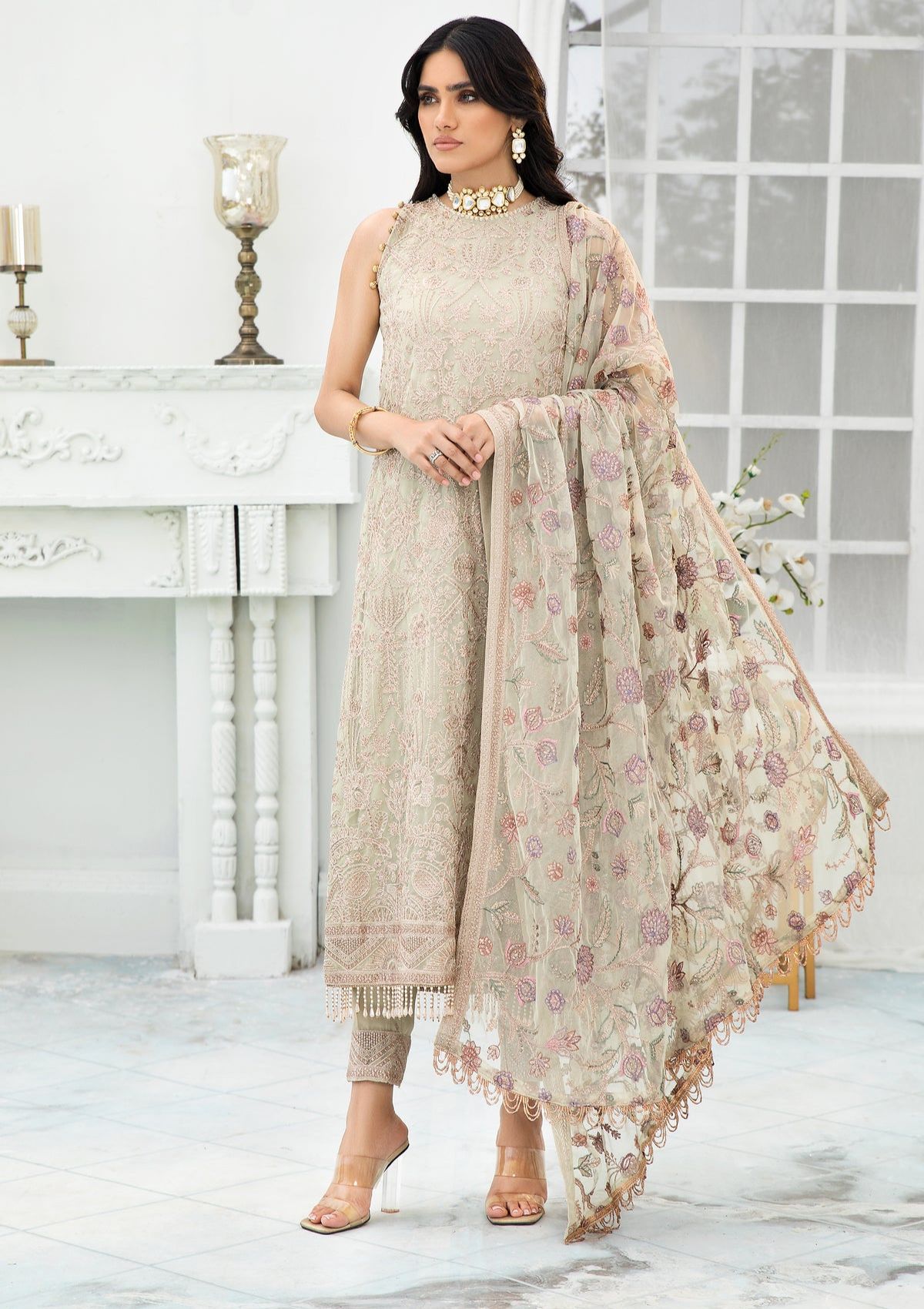 Formal Dress - Zarif - De Luxury - Chiffon - ZDL#02 (Flora)