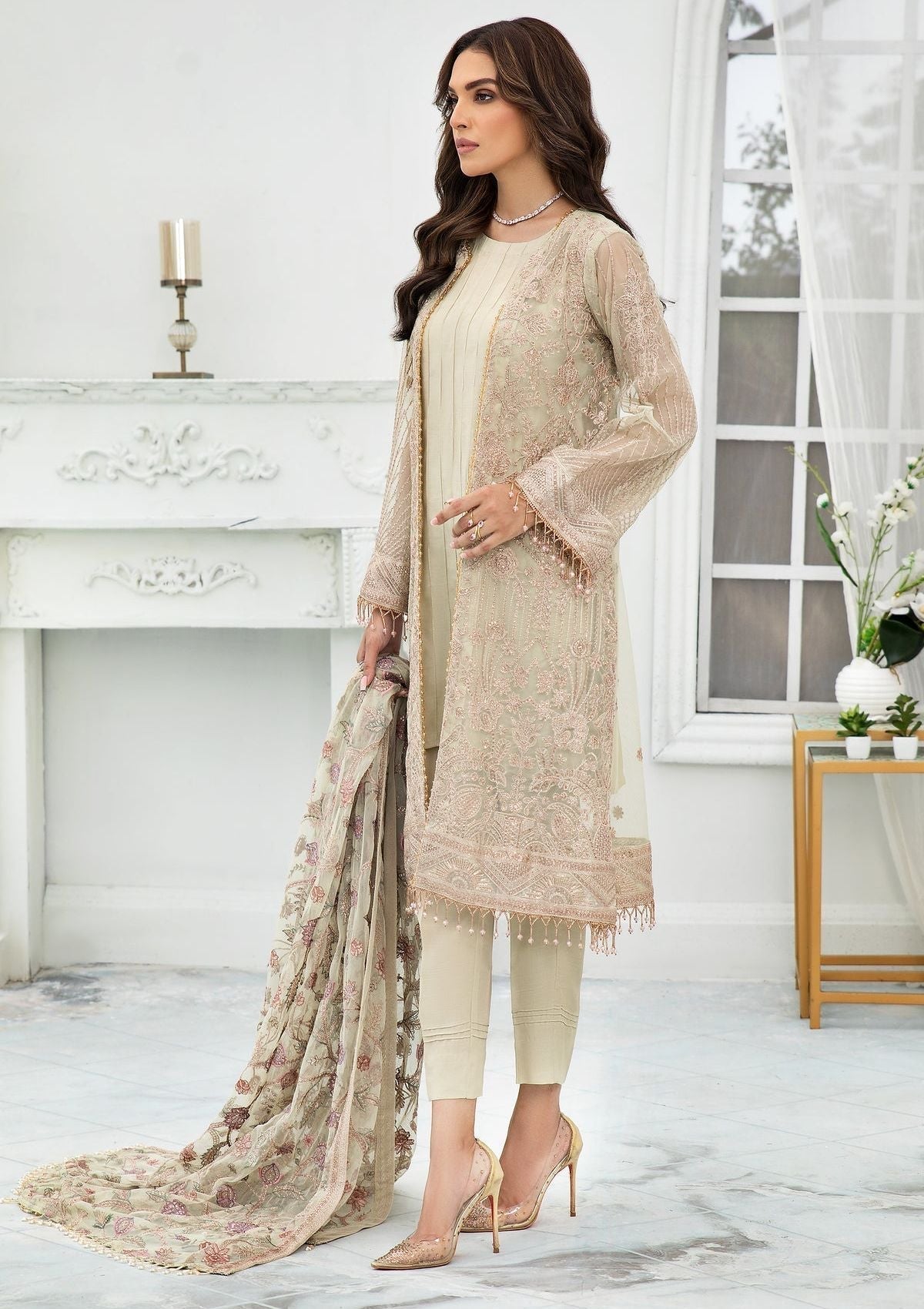 Formal Dress - Zarif - De Luxury - Chiffon - ZDL#02 (Flora)