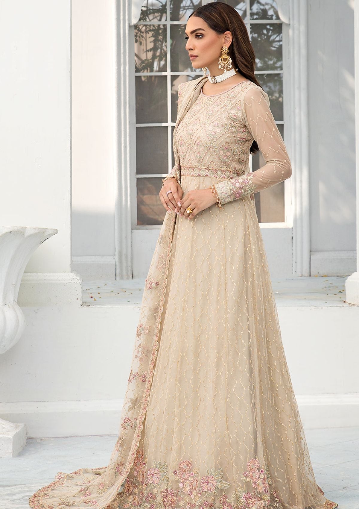 Formal Dress - Zarif - De Luxury - Chiffon - ZDL#08 (Jasmine)