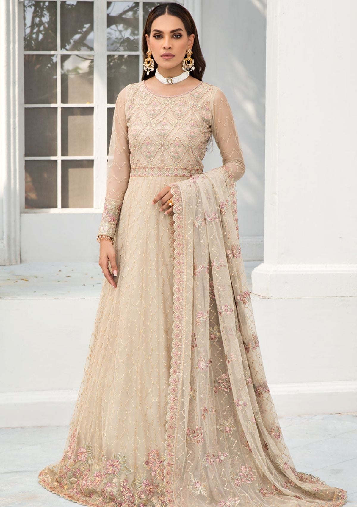 Formal Dress - Zarif - De Luxury - Chiffon - ZDL#08 (Jasmine)