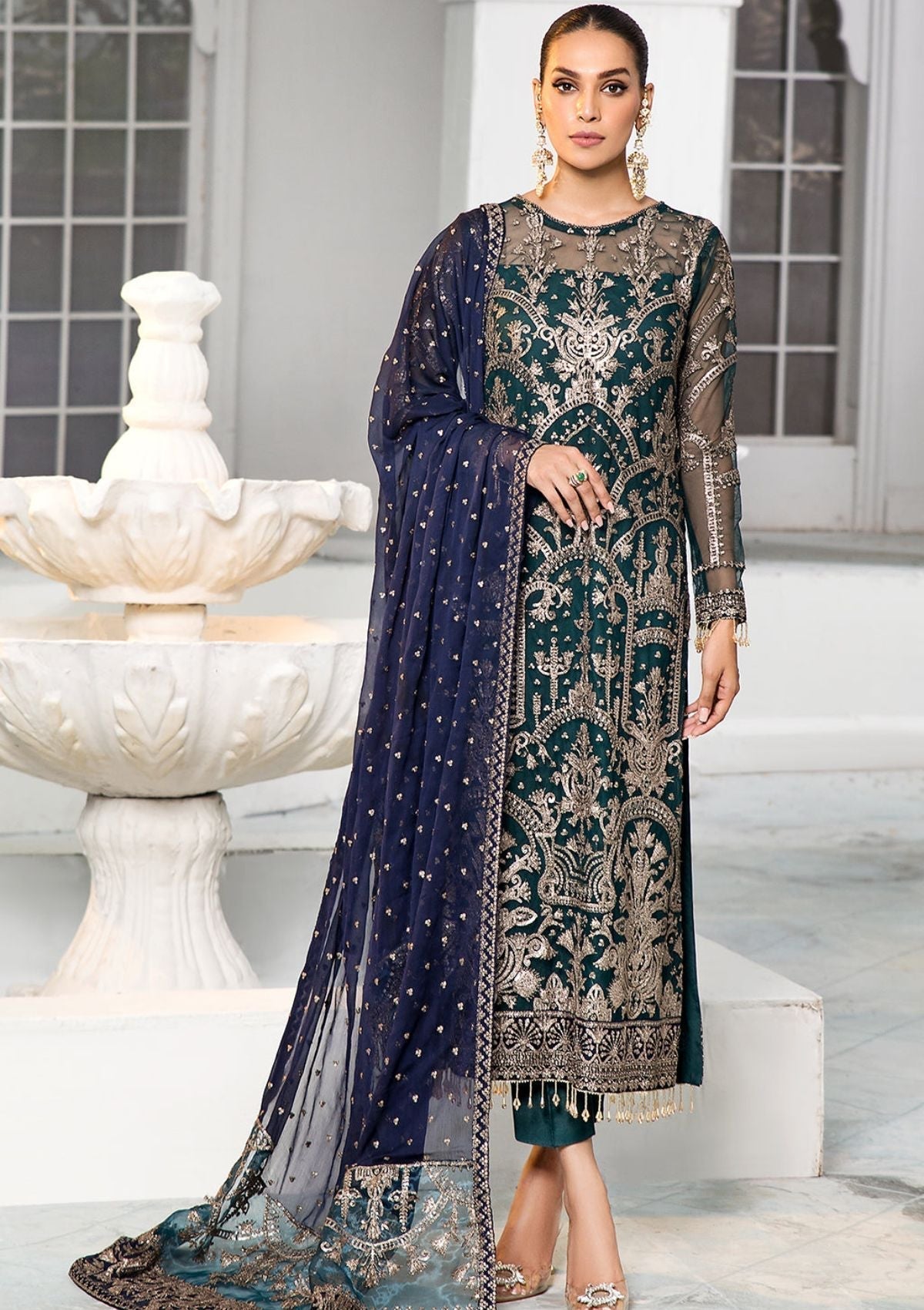 Formal Dress - Zarif - De Luxury - Chiffon - ZDL#09 (Meadow)