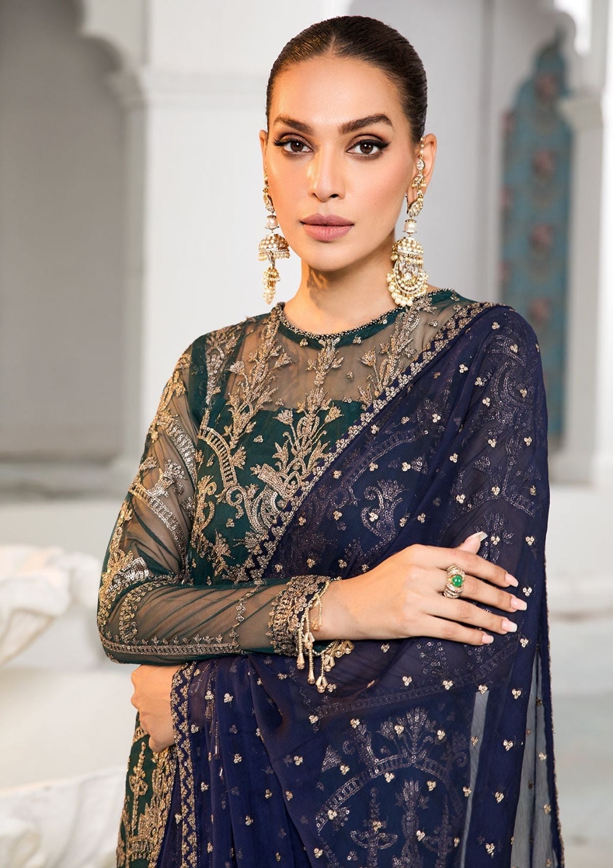 Formal Dress - Zarif - De Luxury - Chiffon - ZDL#09 (Meadow)