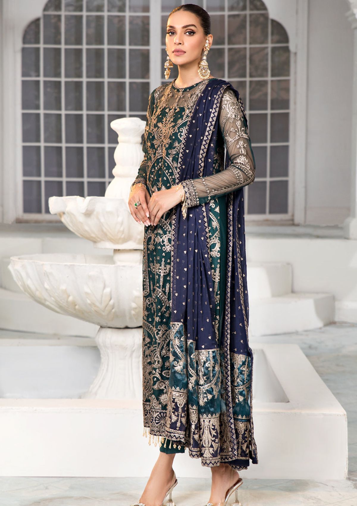 Formal Dress - Zarif - De Luxury - Chiffon - ZDL#09 (Meadow)