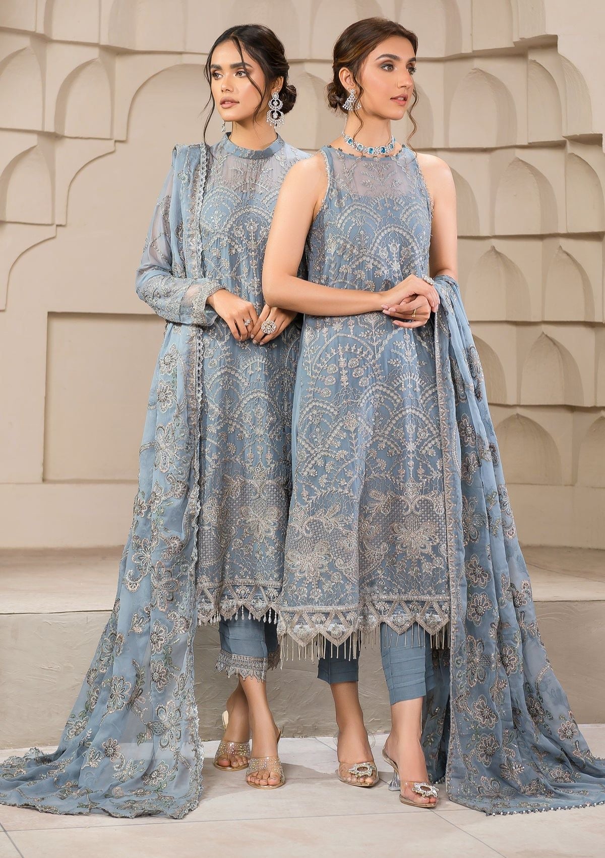 Formal Dress - Zarif - Falak - Festive - ZF#05 (Blue Bell)