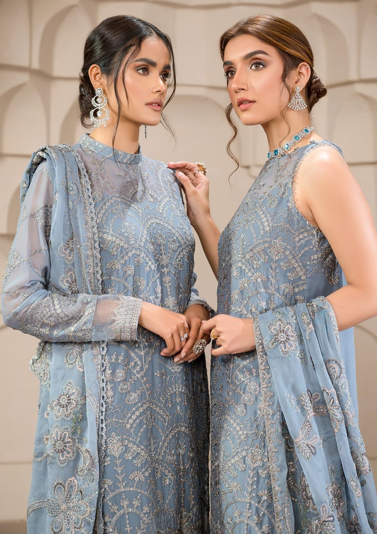 Formal Dress - Zarif - Falak - Festive - ZF#05 (Blue Bell)