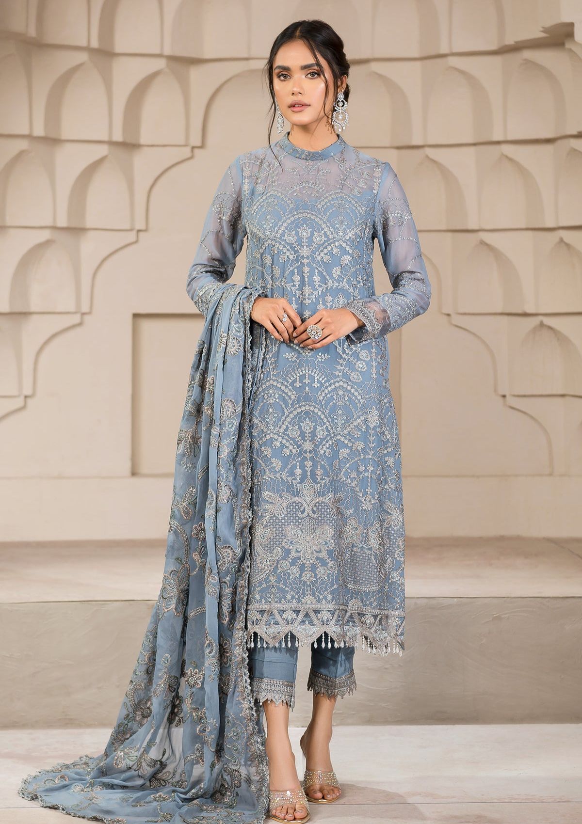 Formal Dress - Zarif - Falak - Festive - ZF#05 (Blue Bell)