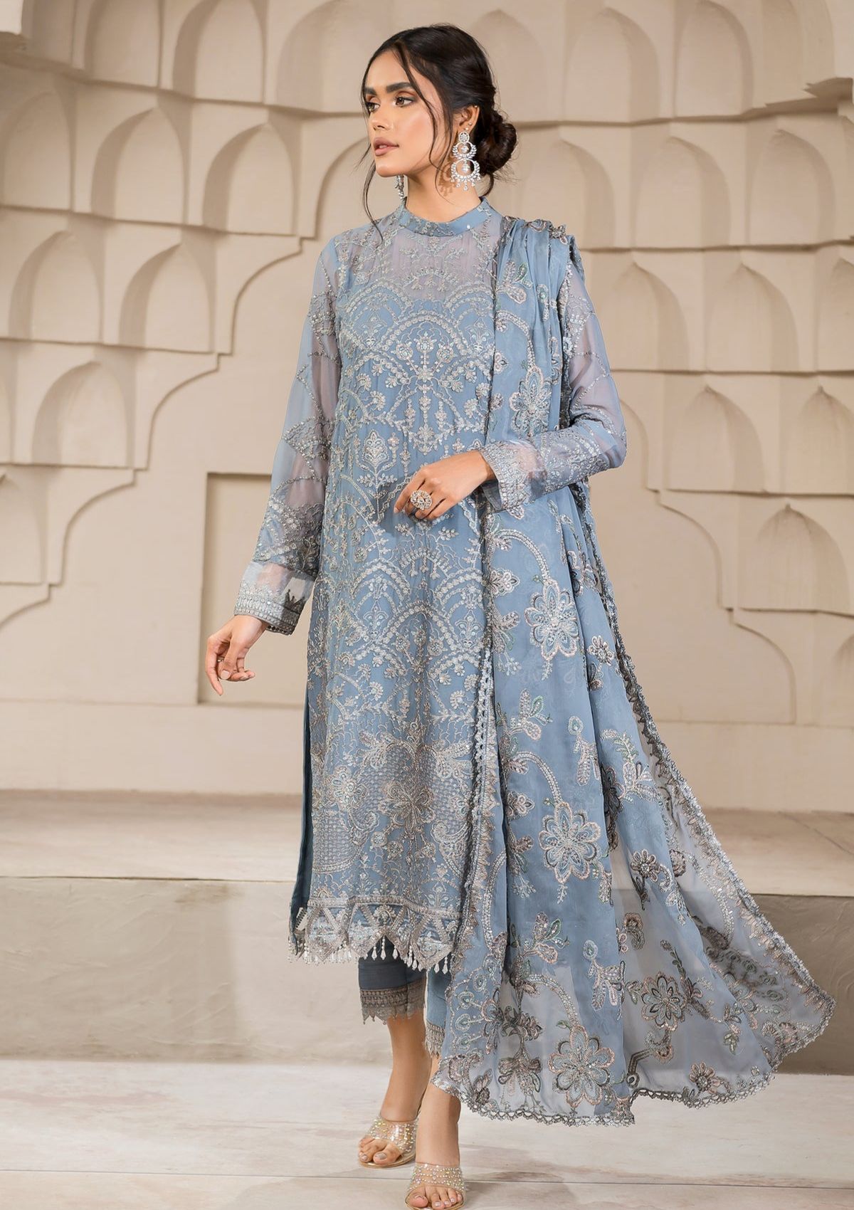 Formal Dress - Zarif - Falak - Festive - ZF#05 (Blue Bell)