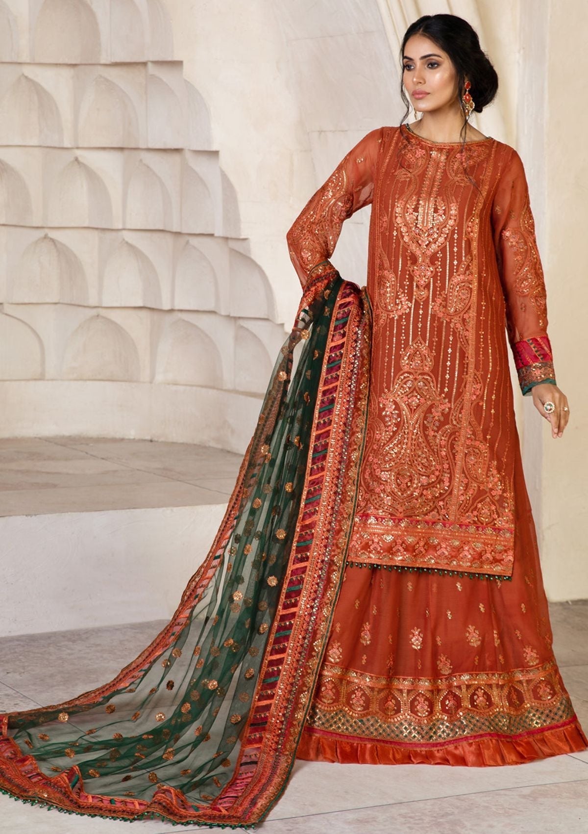 Formal Dress - Zarif - Gulzaar - Festive - ZFG#02 (MERIGOLD)