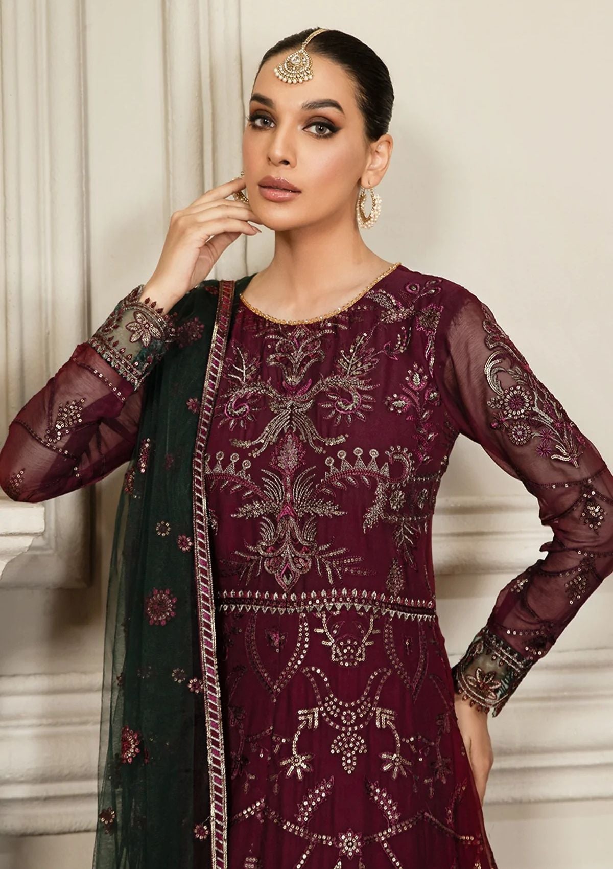 Formal Dress - Zarif - Mehroze - BERRY WOOD