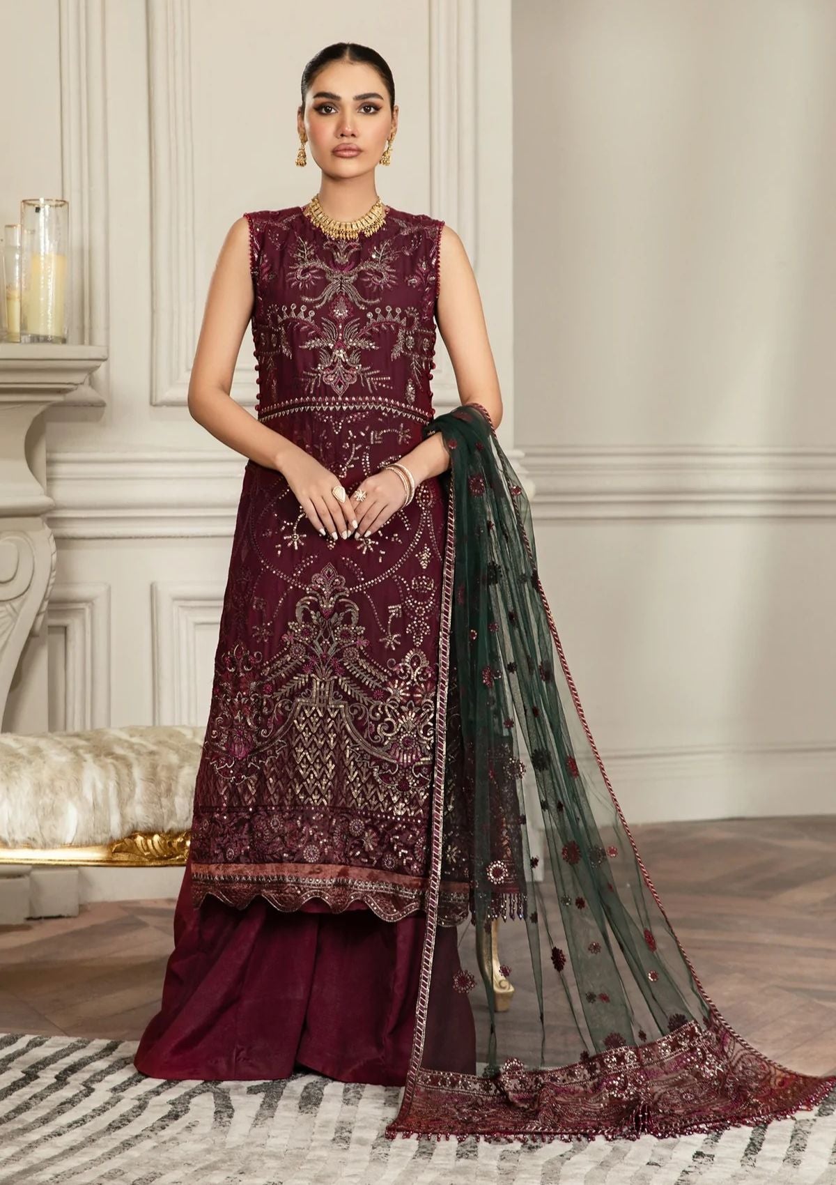 Formal Dress - Zarif - Mehroze - BERRY WOOD