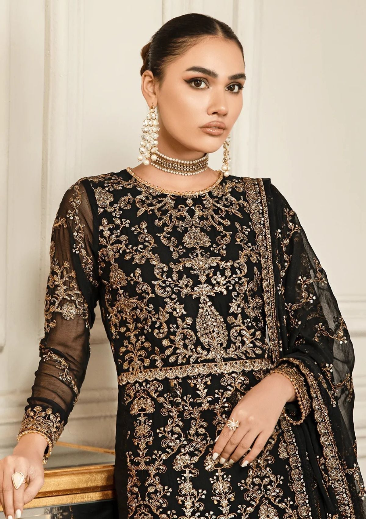 Formal Dress - Zarif - Mehroze - BLACK RUBY