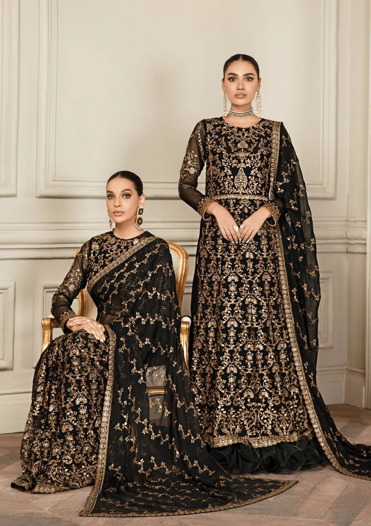 Formal Dress - Zarif - Mehroze - BLACK RUBY