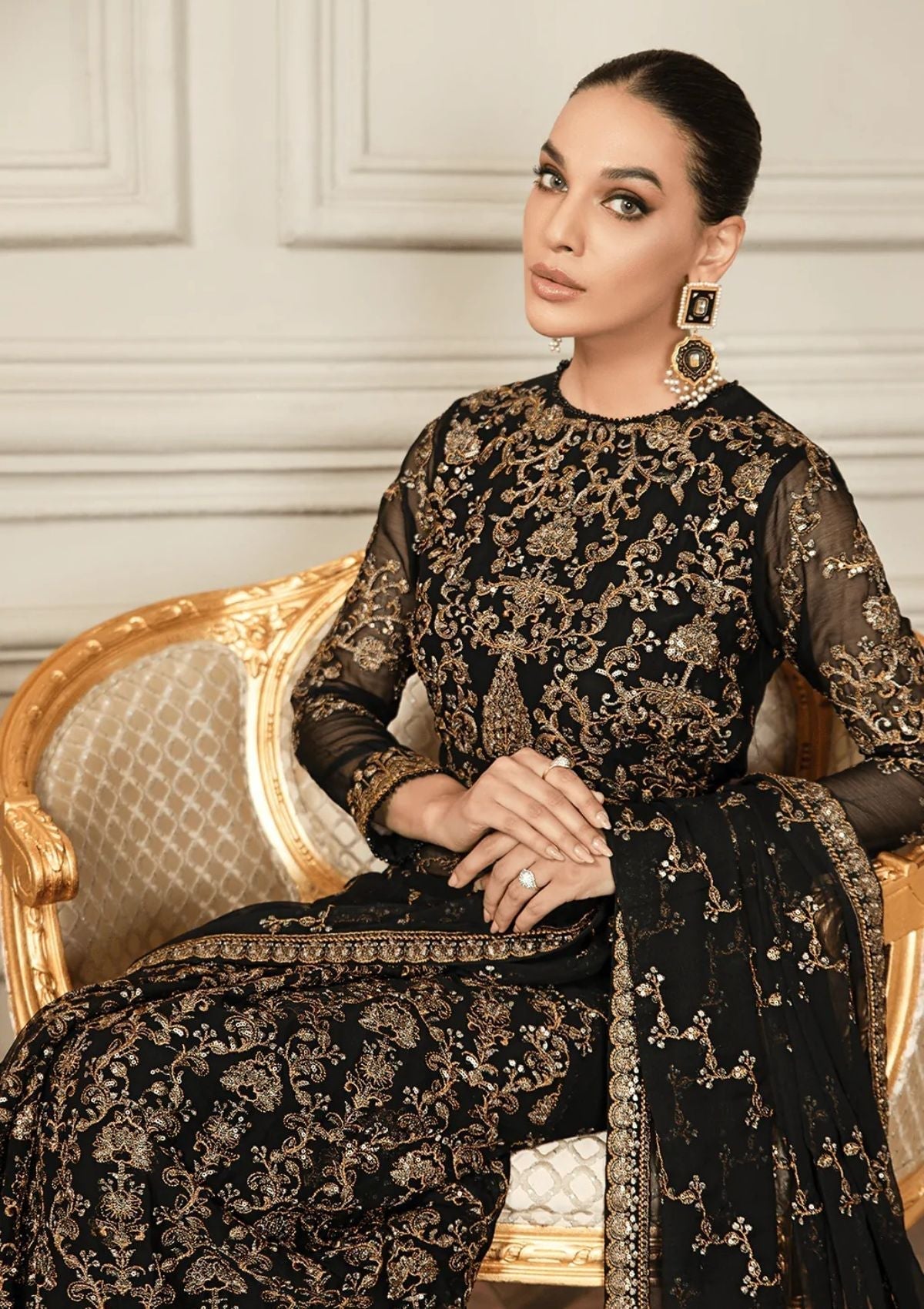 Formal Dress - Zarif - Mehroze - BLACK RUBY