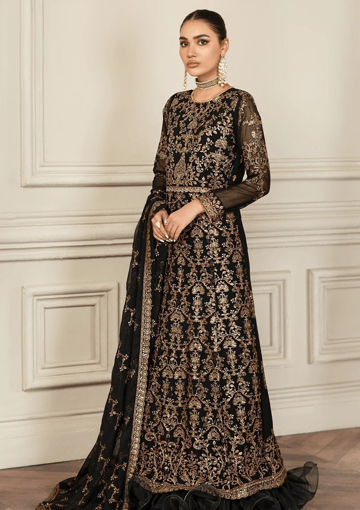 Formal Dress - Zarif - Mehroze - BLACK RUBY