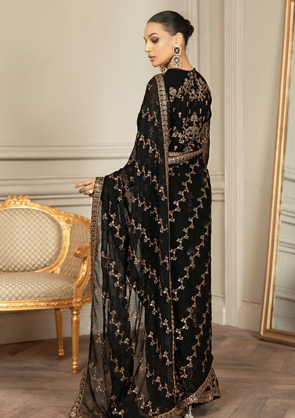 Formal Dress - Zarif - Mehroze - BLACK RUBY