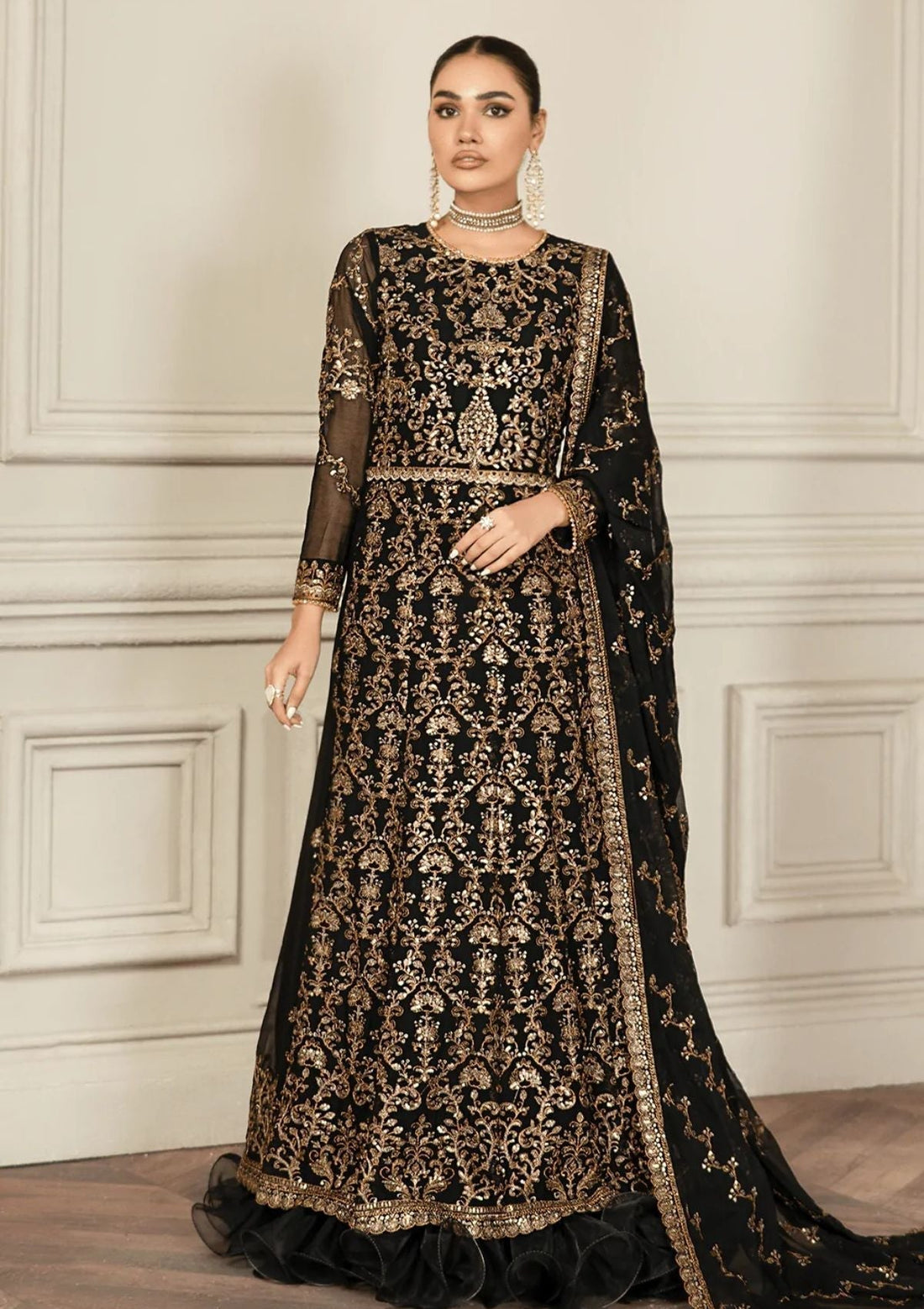 Formal Dress - Zarif - Mehroze - BLACK RUBY