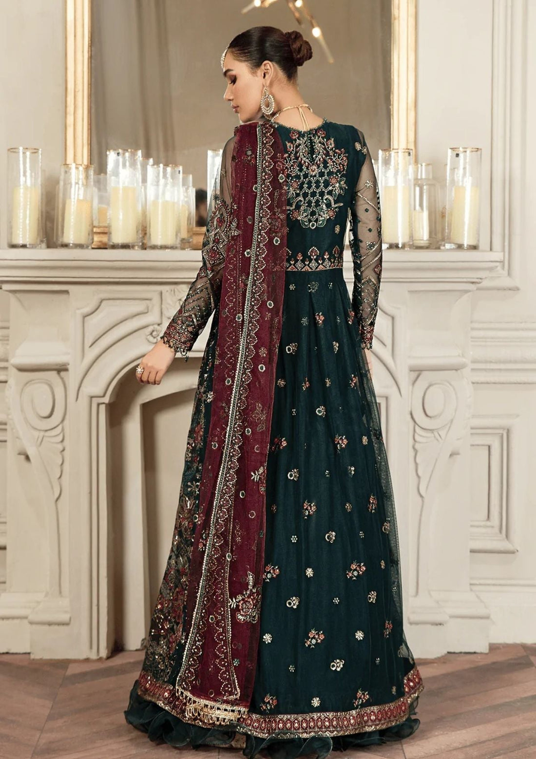 Formal Dress - Zarif - Mehroze - PINE GREEN