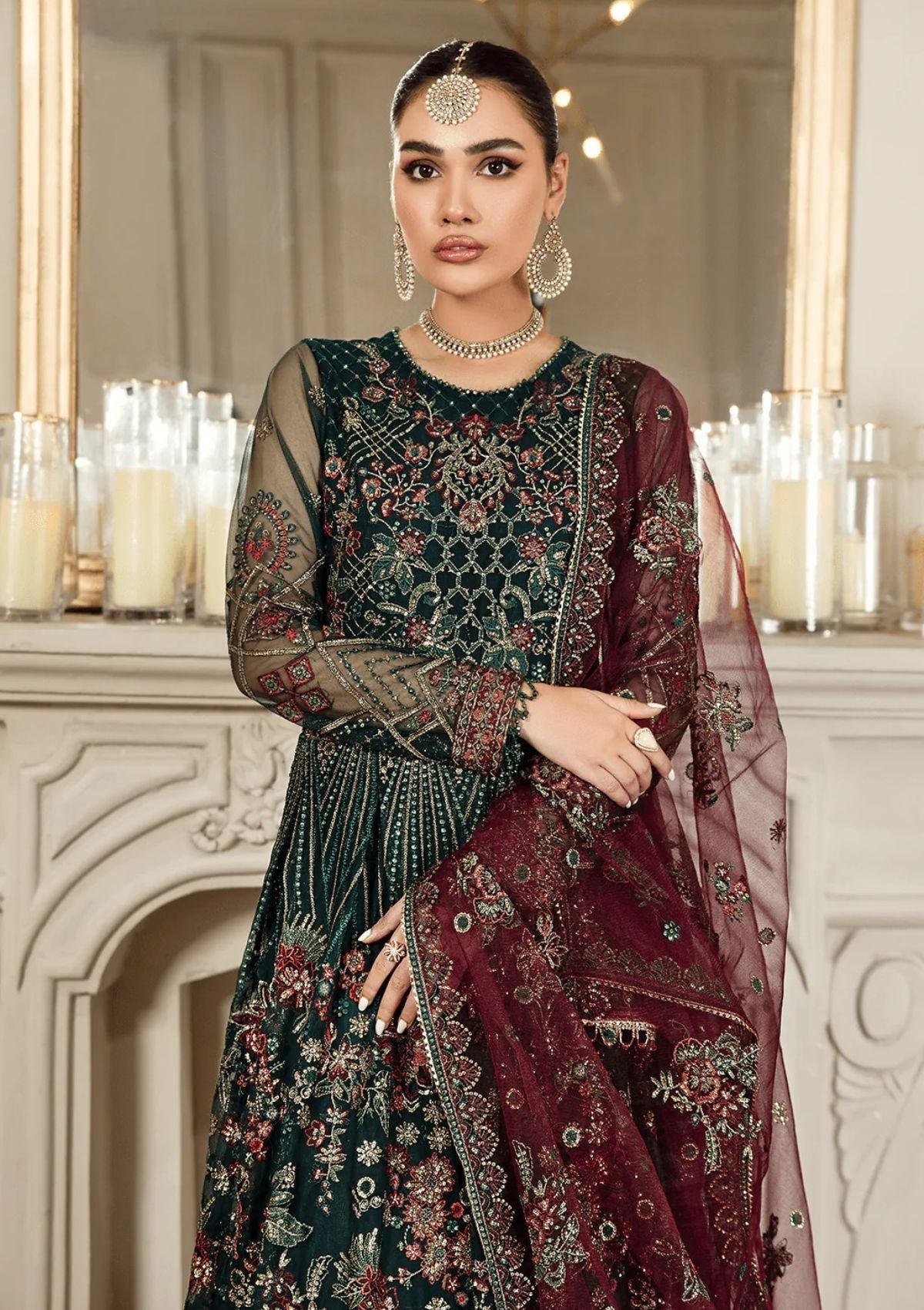 Formal Dress - Zarif - Mehroze - PINE GREEN