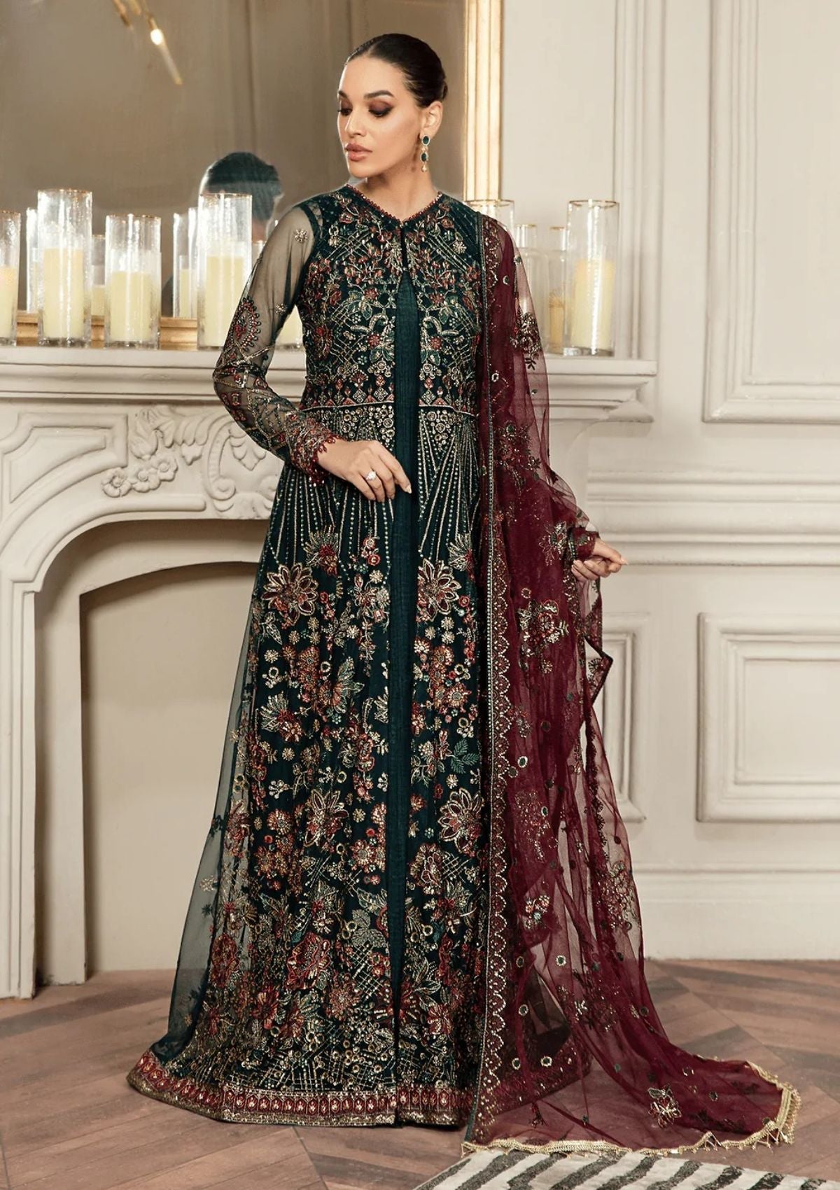 Formal Dress - Zarif - Mehroze - PINE GREEN