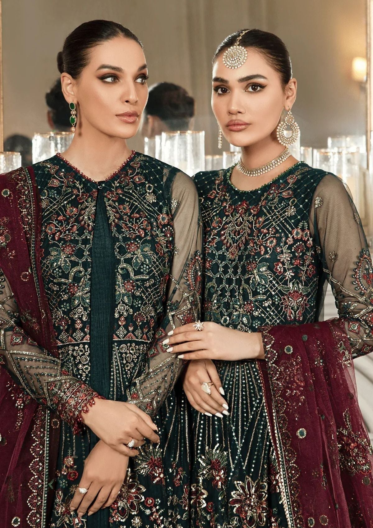 Formal Dress - Zarif - Mehroze - PINE GREEN