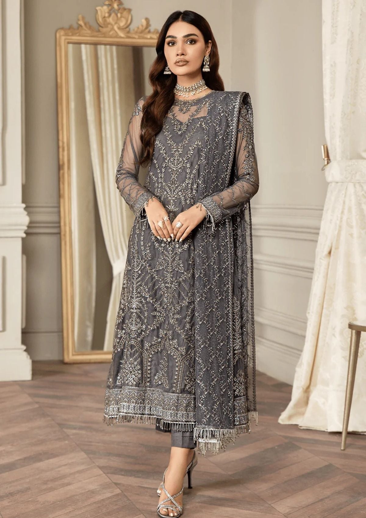 Formal Dress - Zarif - Mehroze - STORM GREY