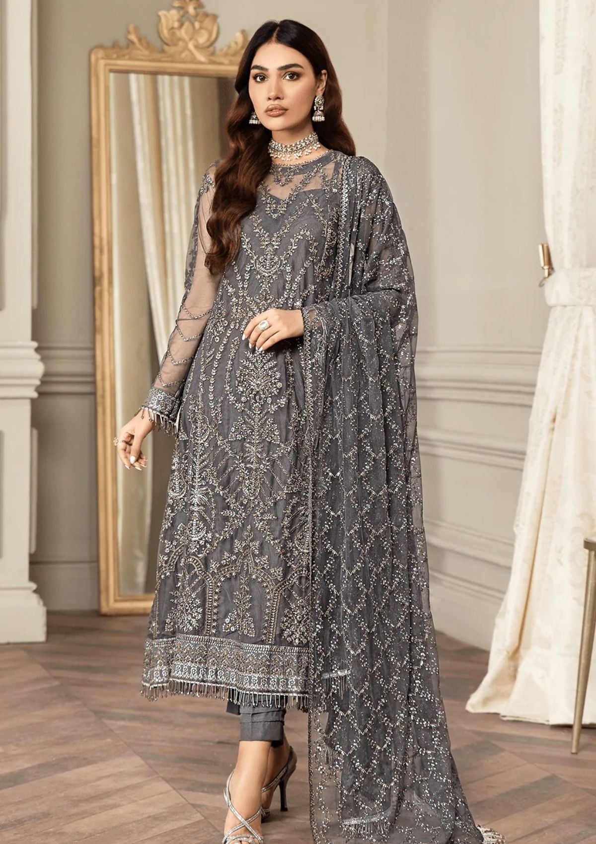 Formal Dress - Zarif - Mehroze - STORM GREY