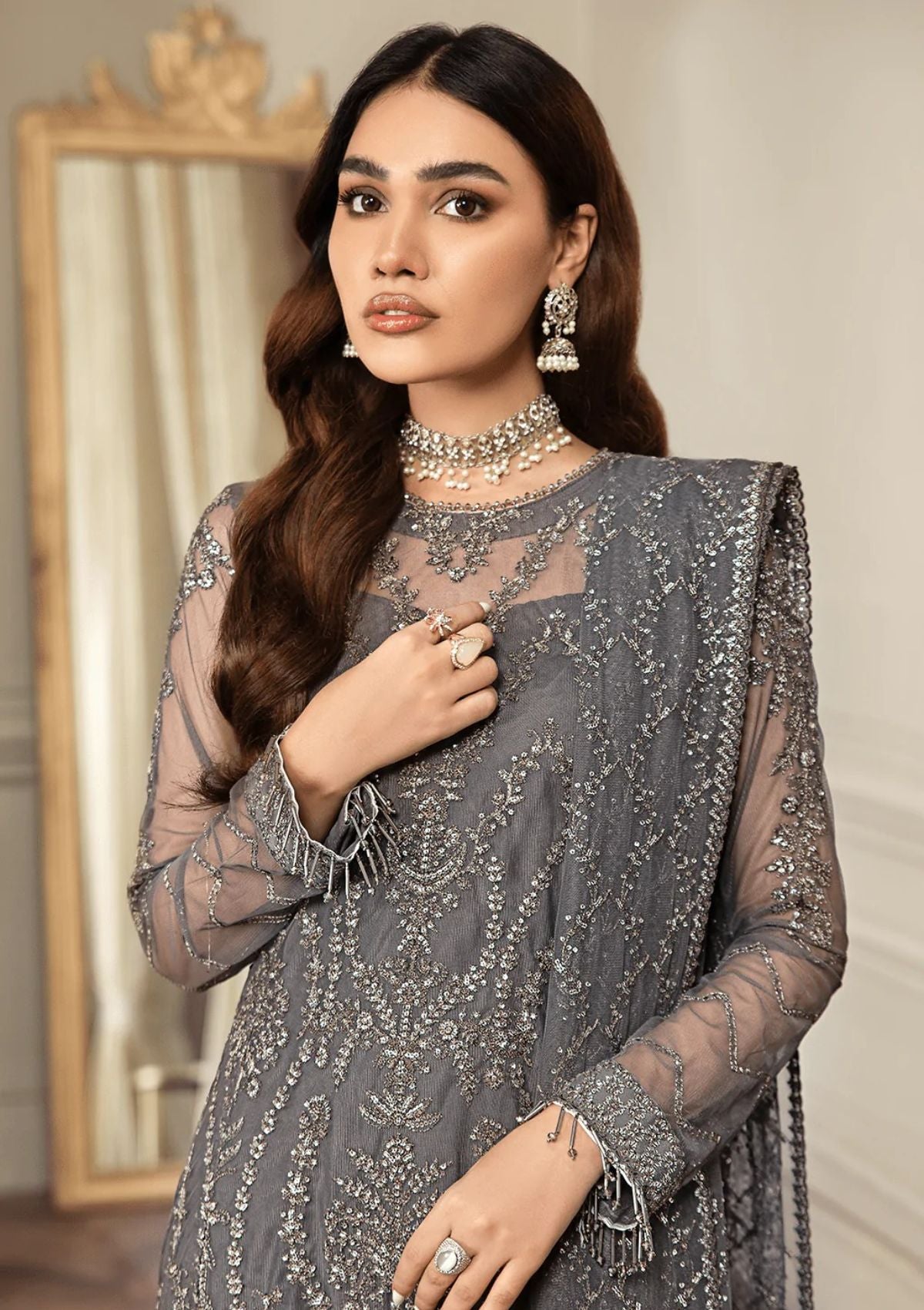 Formal Dress - Zarif - Mehroze - STORM GREY