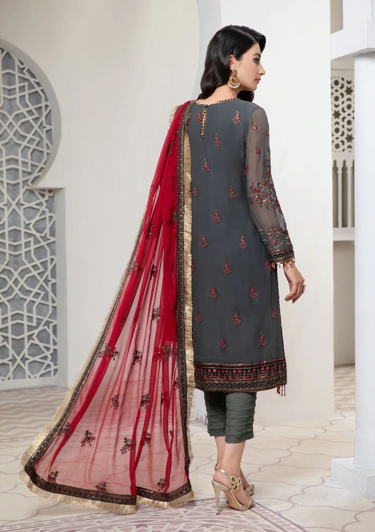 Formal Dress - Zarif - Pareesia - D#04 GRANITE