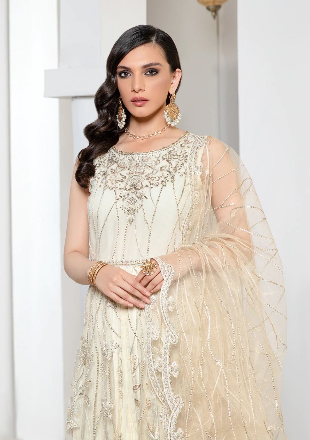 Formal Dress - Zarif - Pareesia - D#05 IVORY