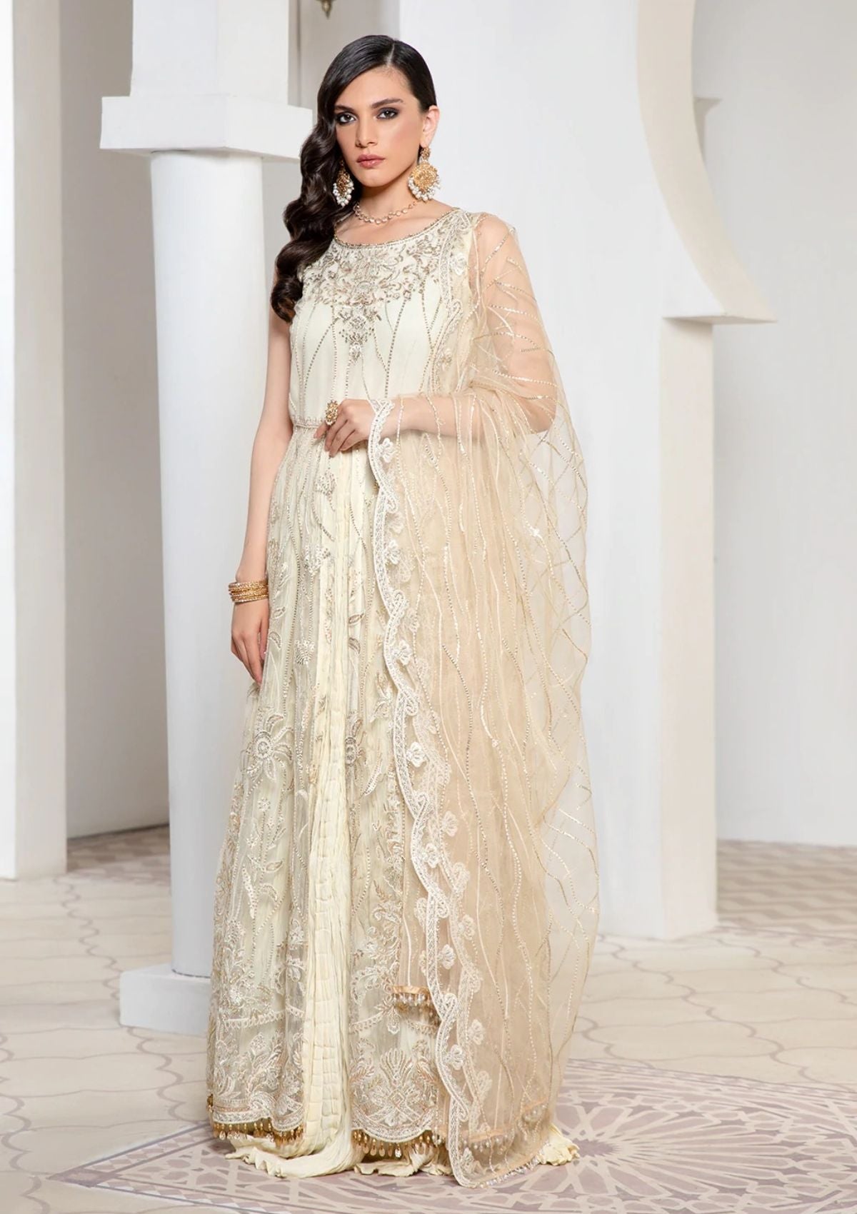 Formal Dress - Zarif - Pareesia - D#05 IVORY