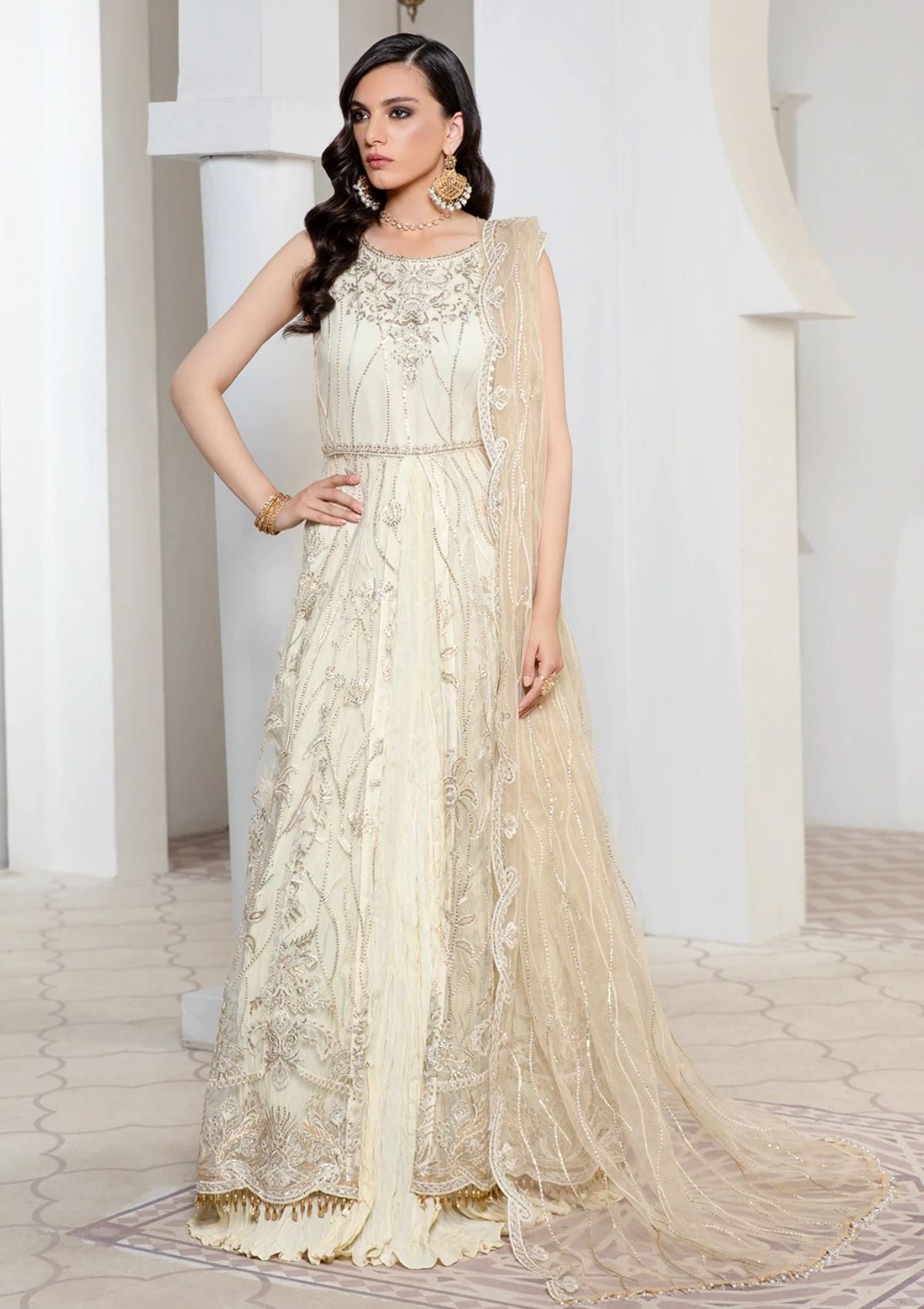 Formal Dress - Zarif - Pareesia - D#05 IVORY