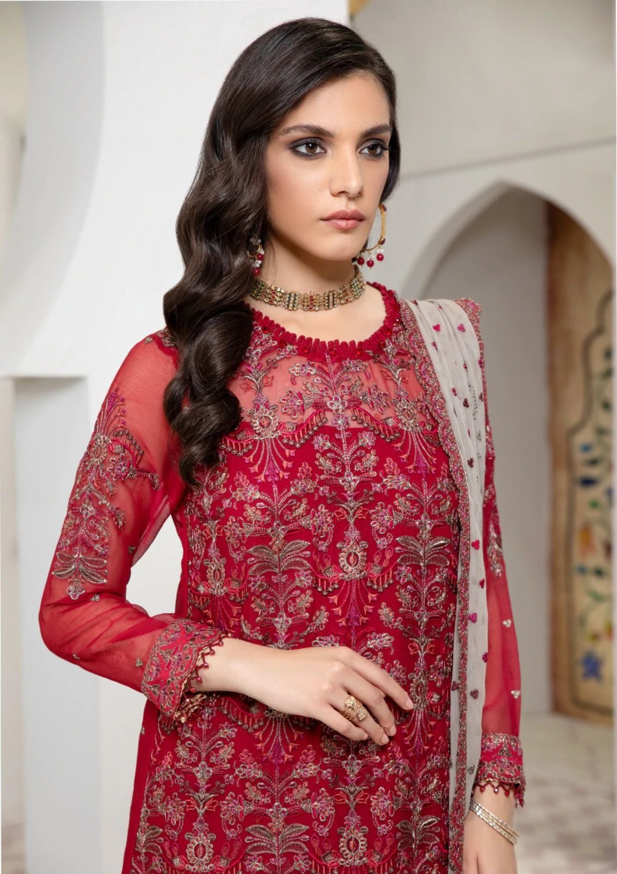 Formal Dress - Zarif - Pareesia - D#06 CRIMSON