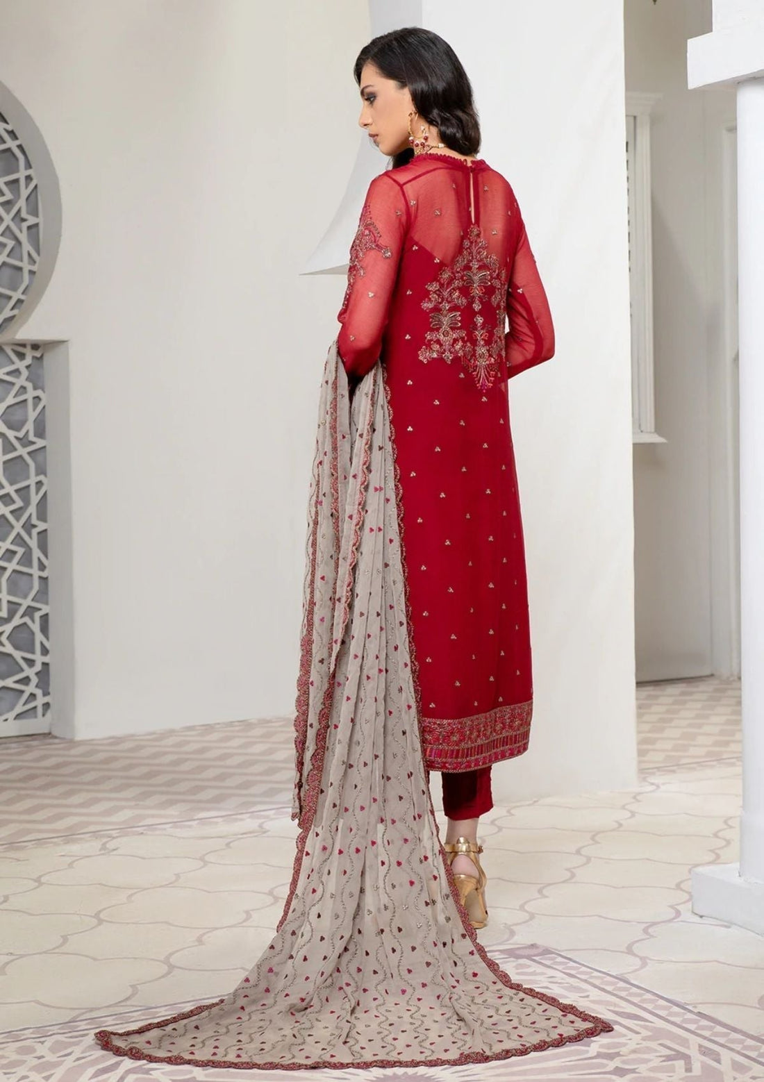 Formal Dress - Zarif - Pareesia - D#06 CRIMSON