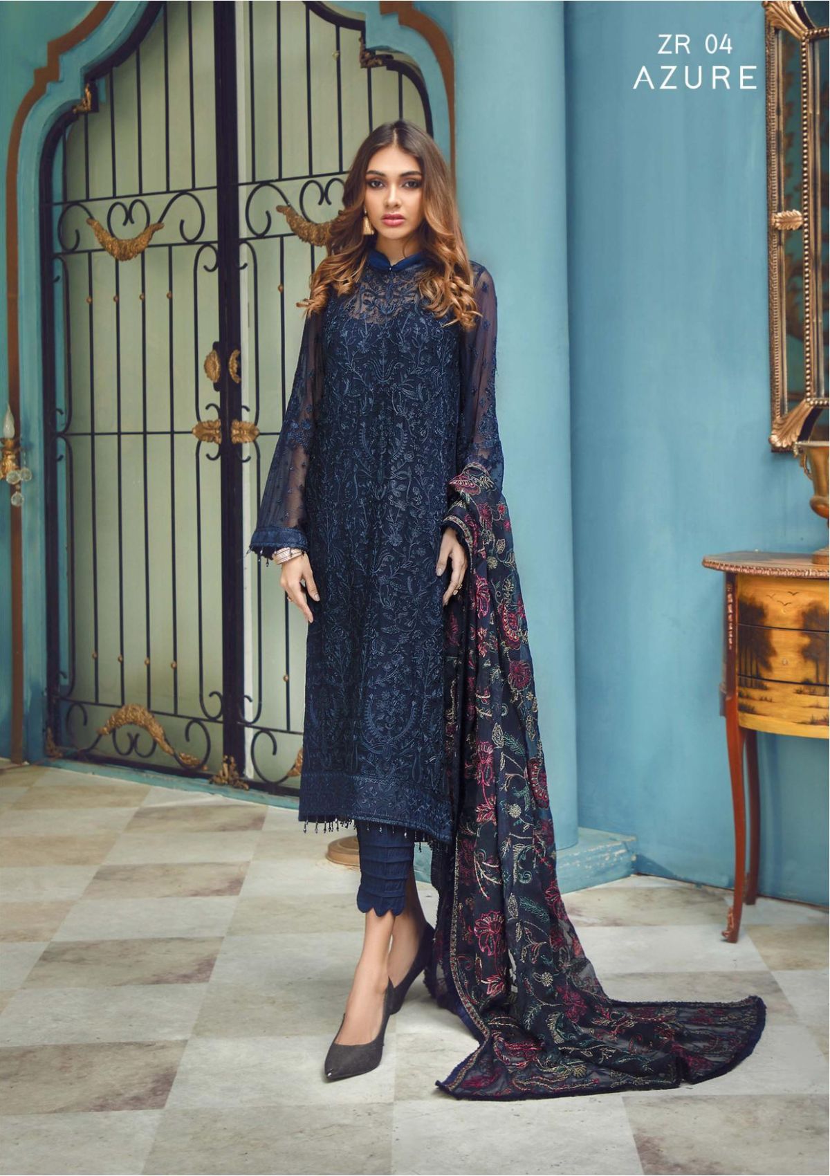 Formal Dress - Zarif - Rangrez - AZURE - D#04