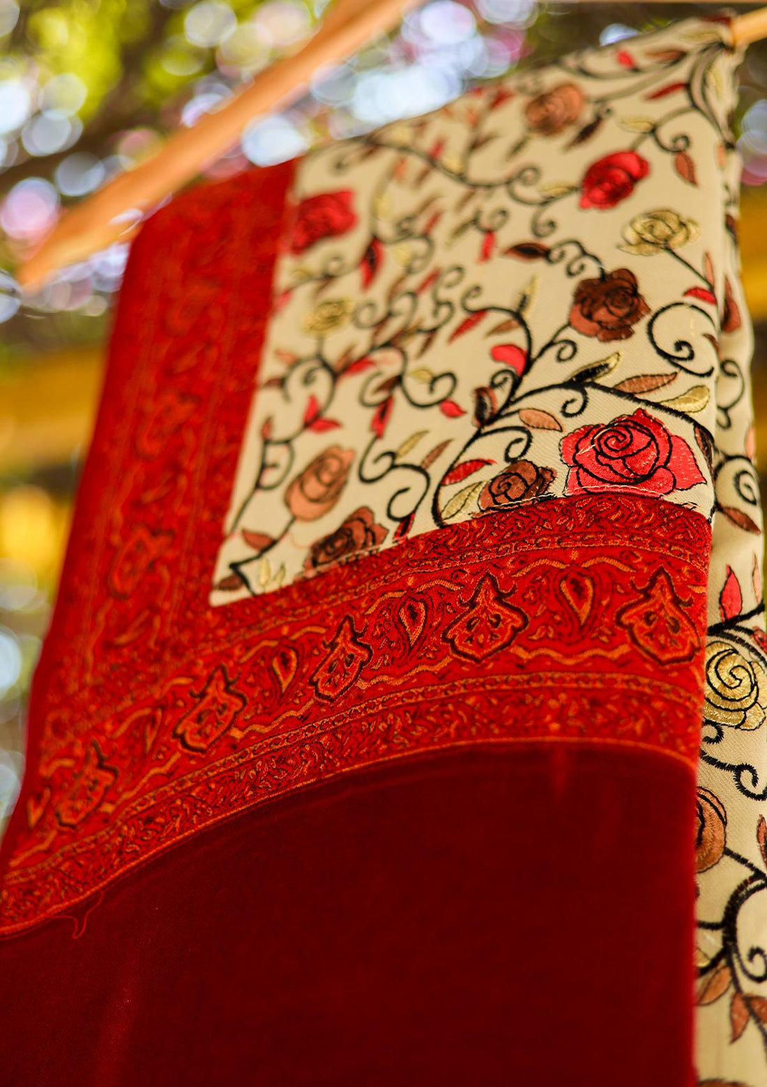 Wool Embroidered Shawl D - 17 - D SKIN