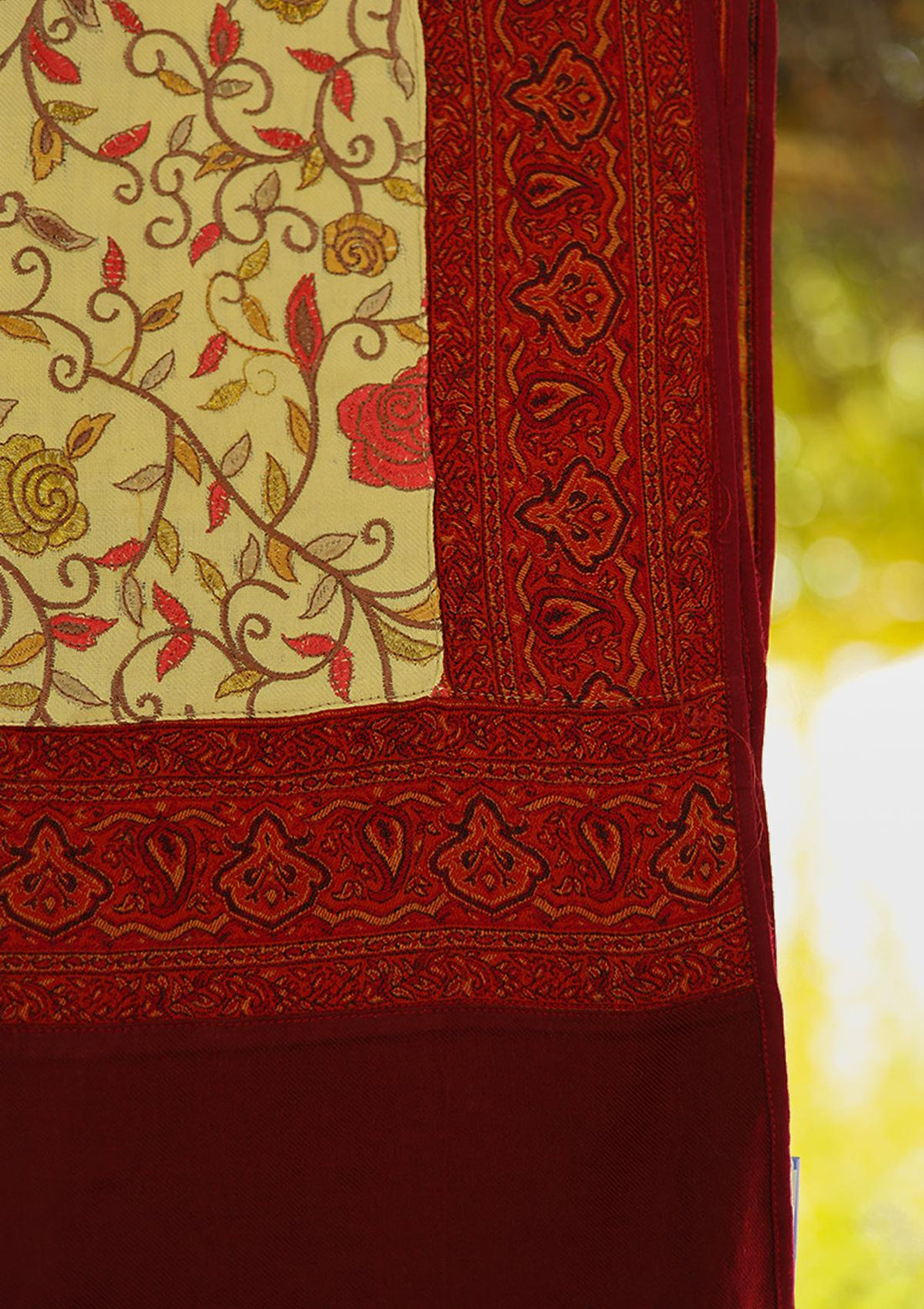 Wool Embroidered Shawl D - 17 -SKIN