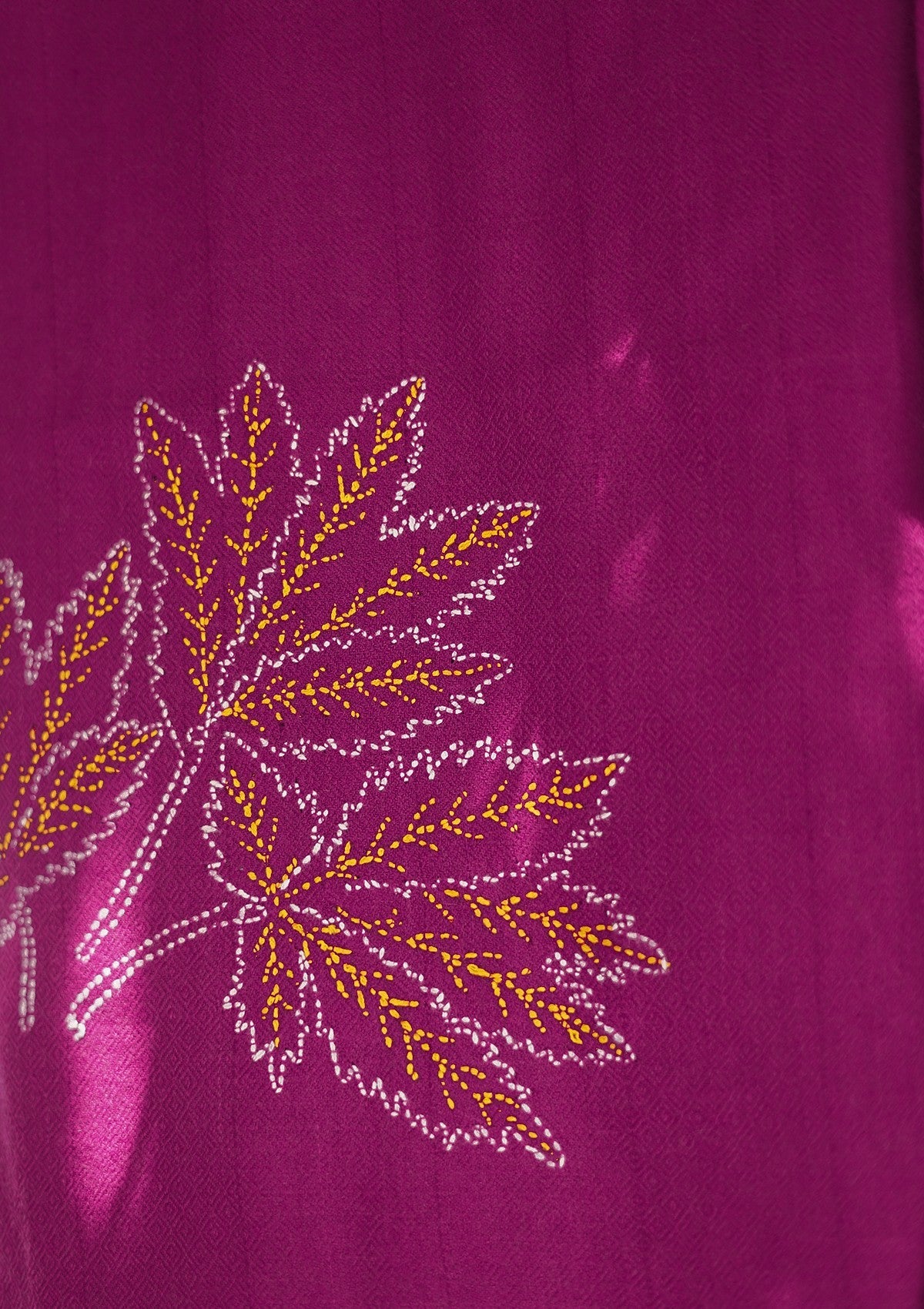 Wool Needle Work Shawl D - 56 - Magenda