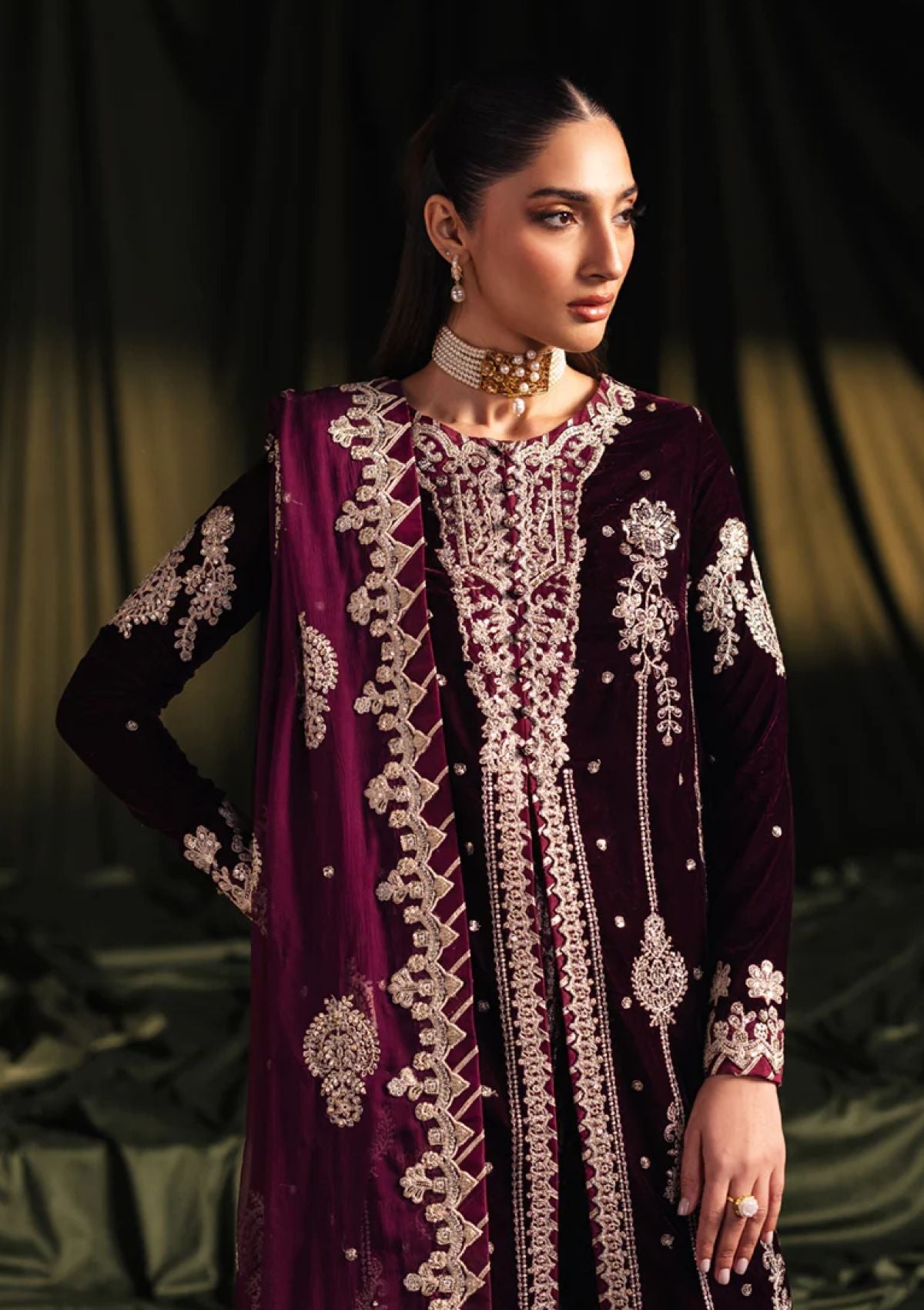 Winter Collection - Qalamkar - Velvet Edit - QV24#01 - AMANI