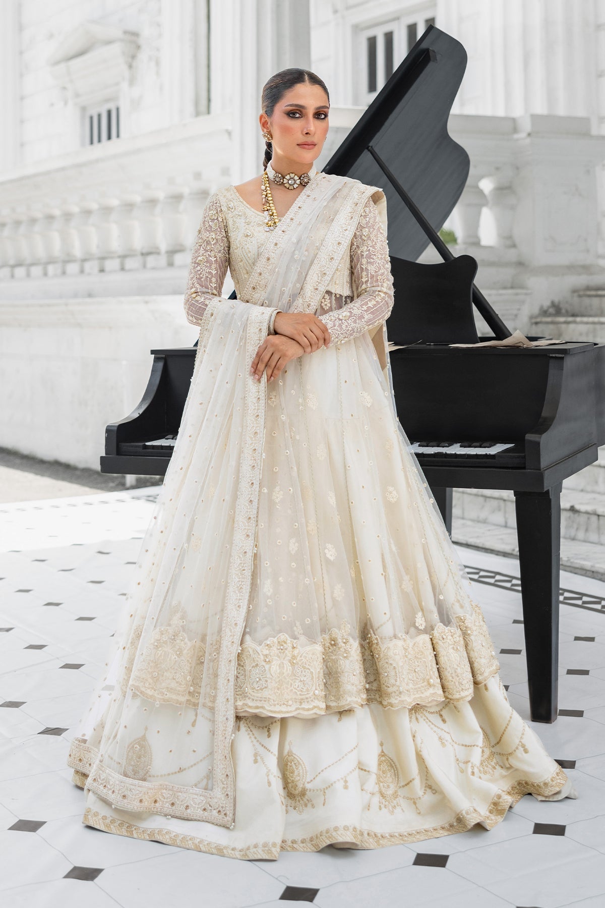 Erum Khan | Jahan Wedding 25 | Snow Pearl - Official Erum Khan stockist in UK - Sakeena London