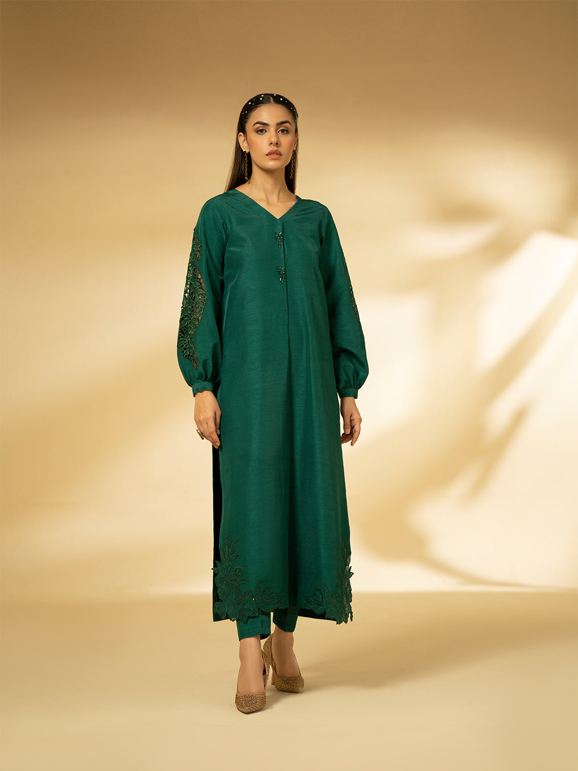 Fozia Khalid | Eid Edit 24 | Emerald Symphony - Official Fozia Khalid stockist in UK - Sakeena London