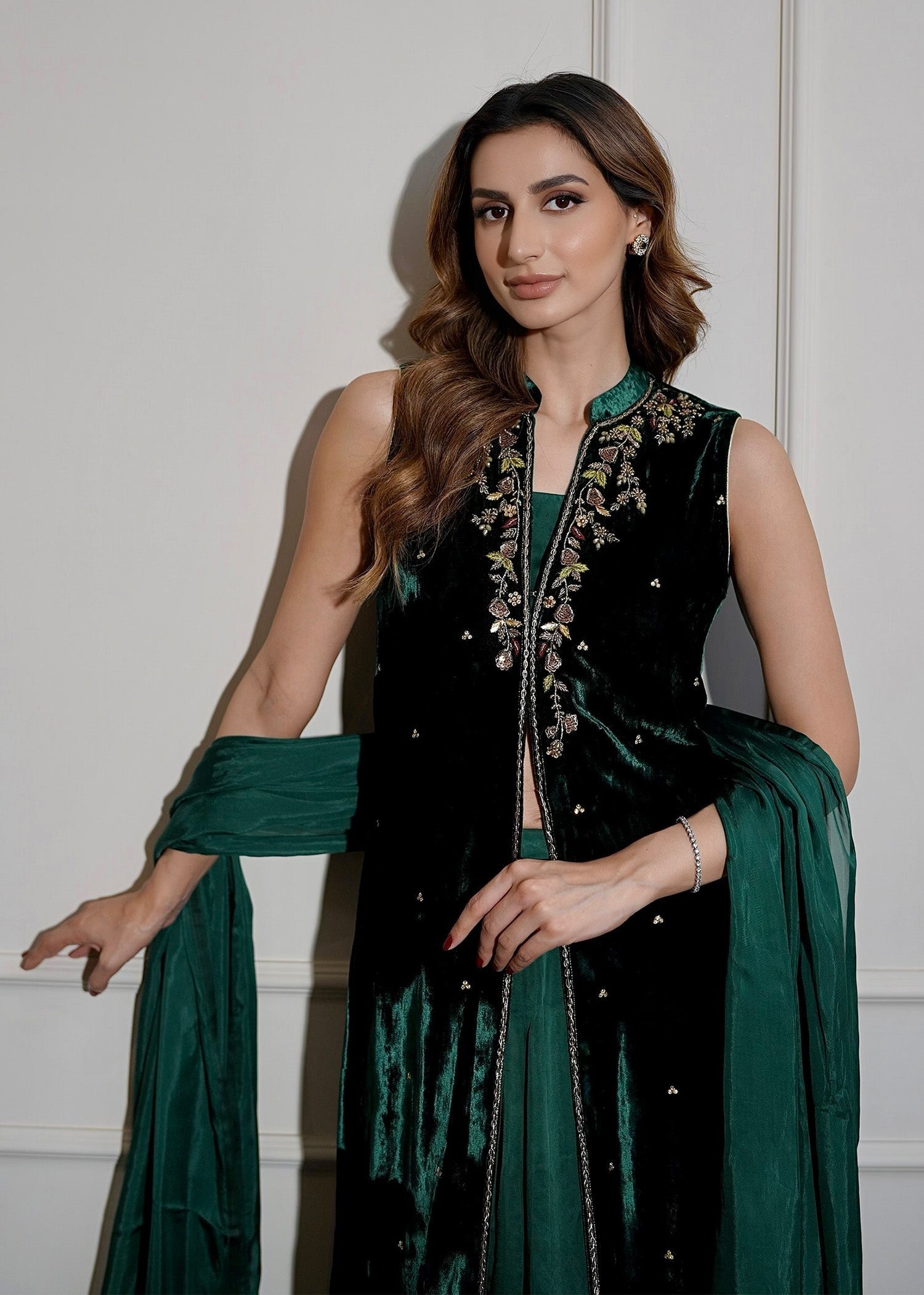 Mahum Asad | Voila Velvets | Emerald - Official Mahum Asad stockist in UK - Sakeena London