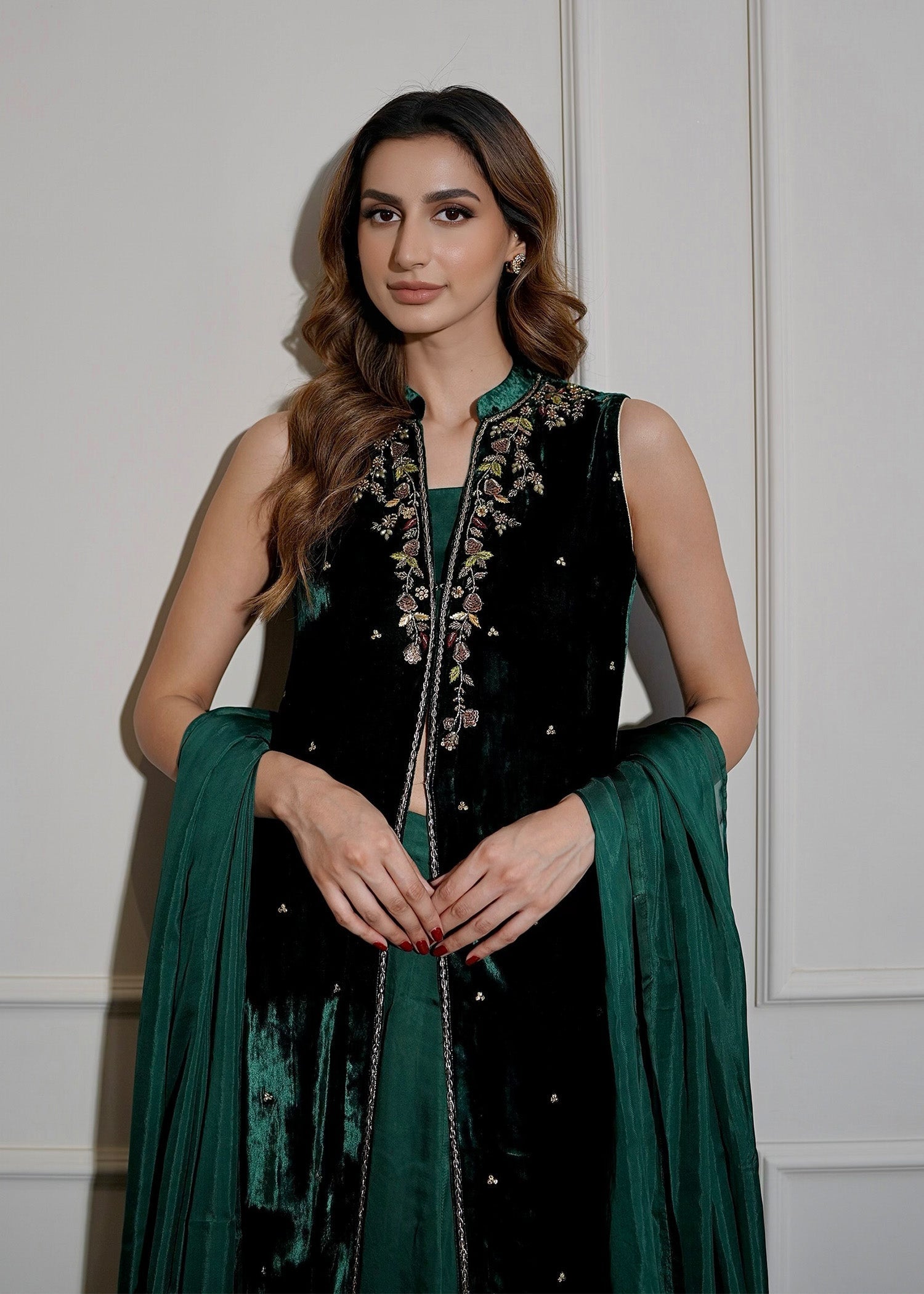 Mahum Asad | Voila Velvets | Emerald - Official Mahum Asad stockist in UK - Sakeena London